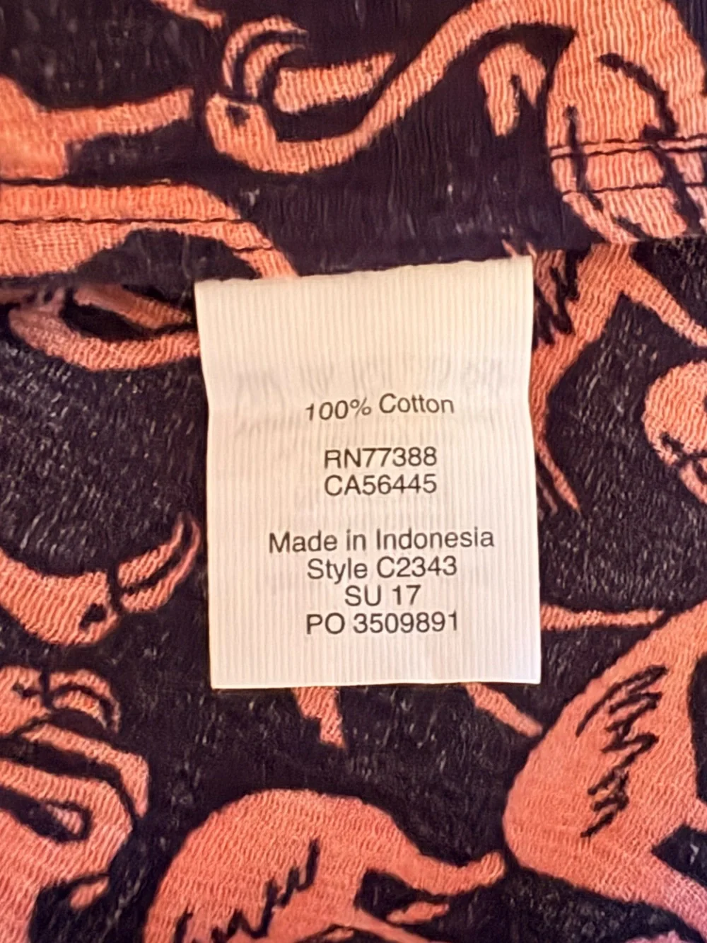 J. Crew Blue & Coral Flamingo Swim Coverup Dress
